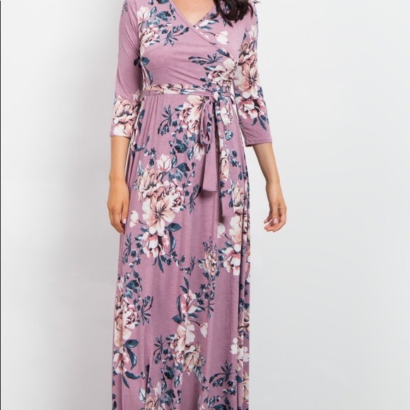 Print sash tie wrap maxi dress - Picture 3 of 3